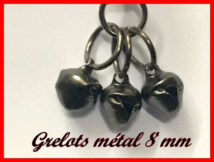 Gunmetal Grey Metal Bells attached in threes.
