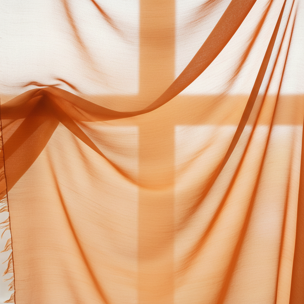 Tissu Mousseline de Soie Orange – Vendu au Mètre