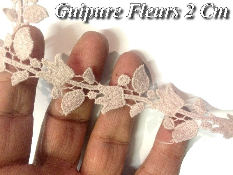 Guipure Au Mètre en 2 cm En Vieux Rose, A Coudre Pour Loisirs Créatifs, Customisations.