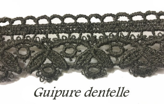 Grey Guipure by the Meter in 3.5 cm Sewing..