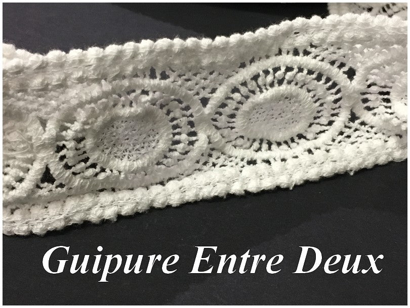 Guipure Entre Deux Blanc Au Mètre En 6 Cm Ajouré Pour La Customisations Et Décorations De vetements.