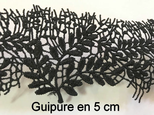 5 cm black fine guipure by the meter: Transform your creations