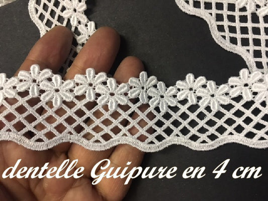 4cm White Daisy Guipure, To Sew For Creative Hobbies And Customizations.