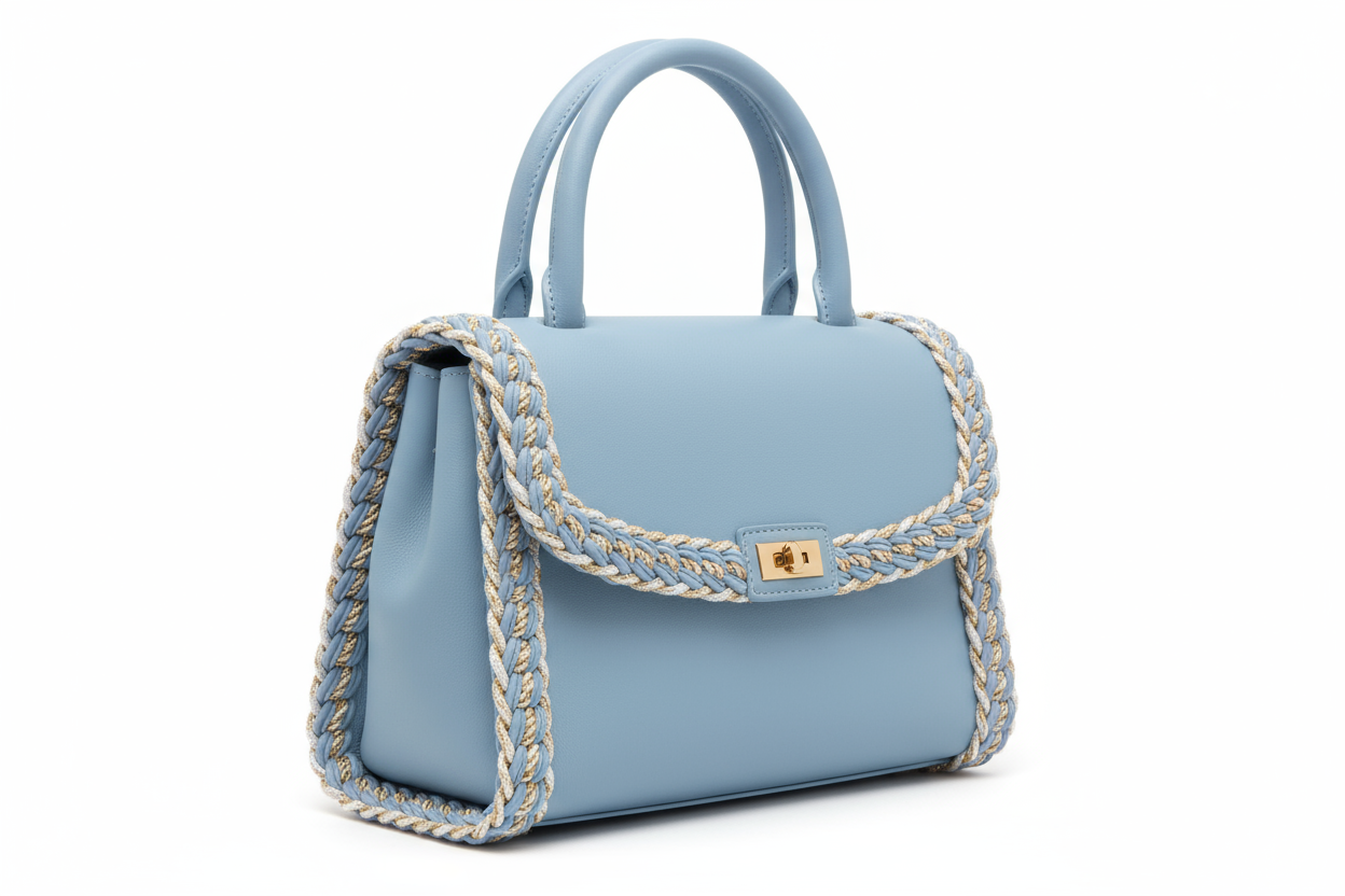 Galon Tressé Tricolore 15mm Bleu Blanc Doré - Cordon Décoratif Luxe Style Chanel