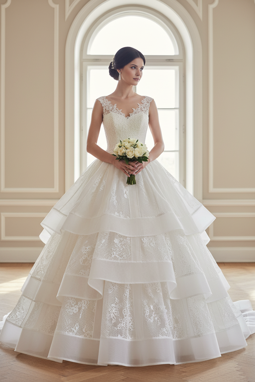 Robe princesse structurée avec crin - volume spectaculaire