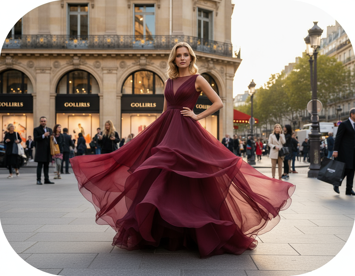 Idée de création BHTissus - Mousseline de soie bordeaux grands magasins