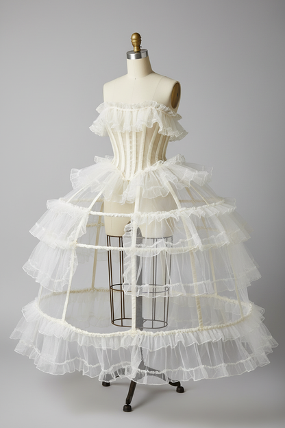Jupon crinoline vintage avec crin - couches volumineuses