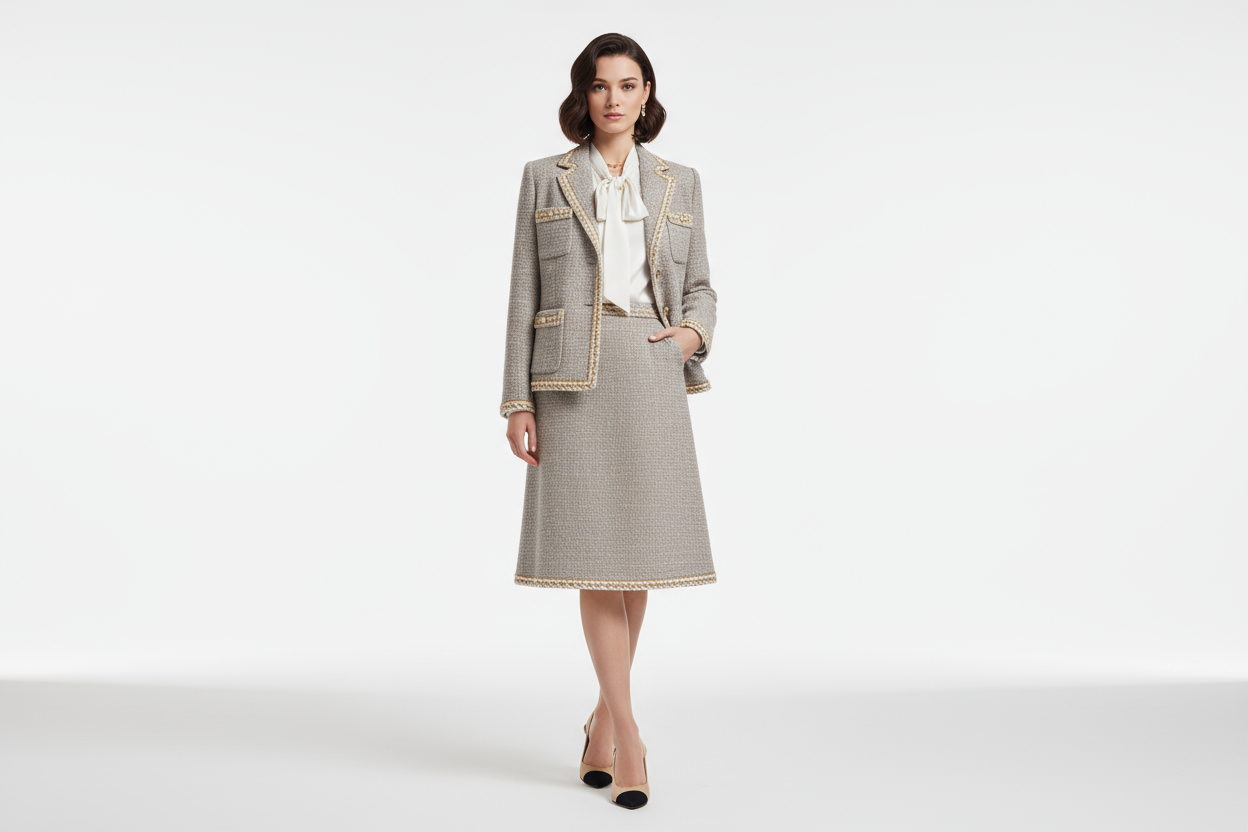 Idée de réalisation - Tailleur gris-beige complet