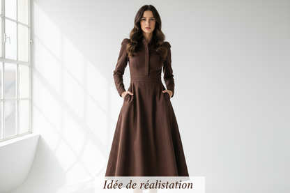 Idée de réalisation - Robe élégante en jean marron foncé