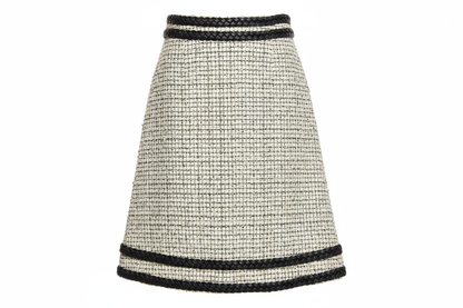 Galon Style Chanel Simili Cuir Noir 35mm - Ruban Tressé Haute Couture pour Veste Courte, Jupe Tweed et Customisation