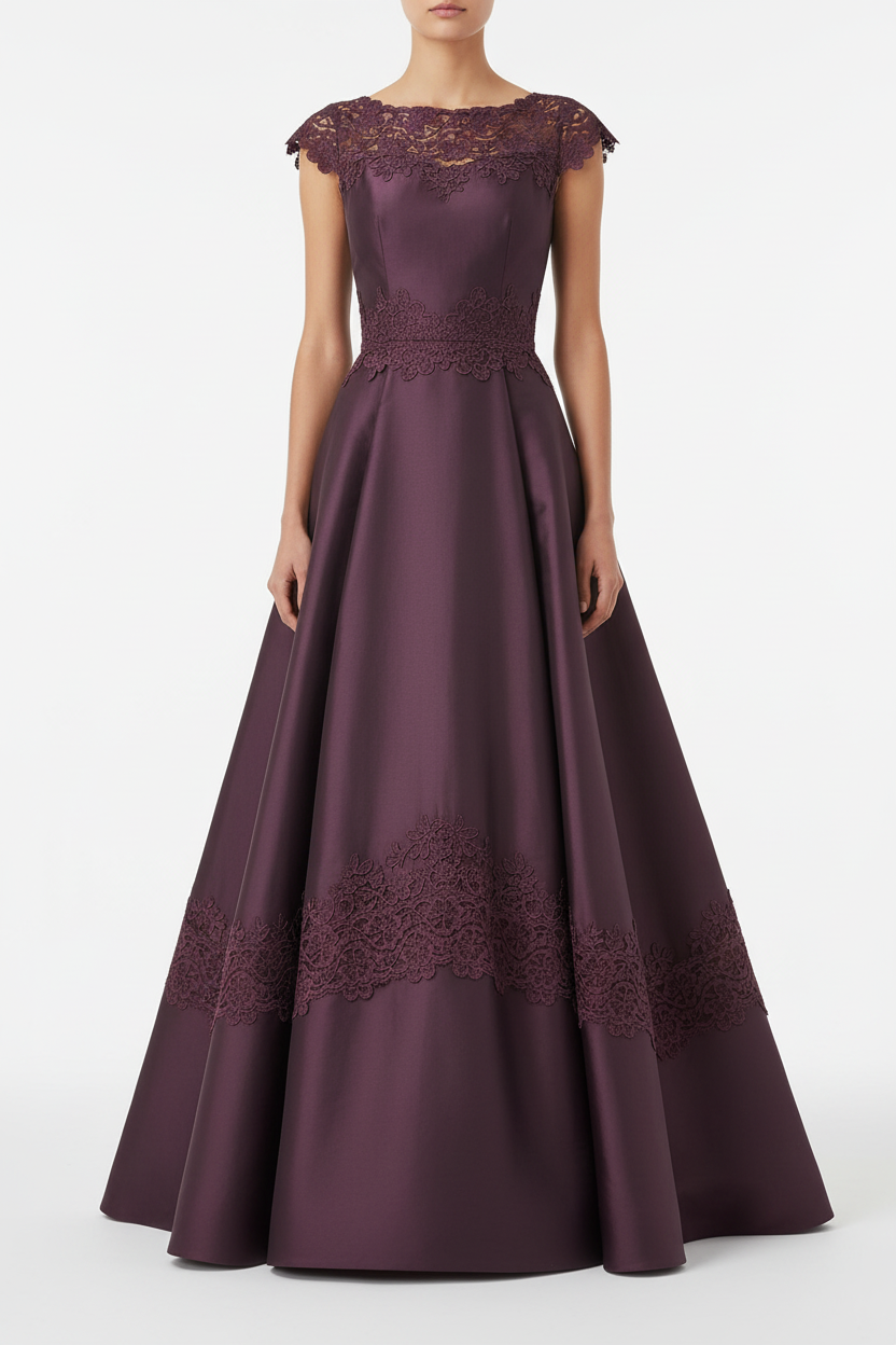 Robe avec dentelle prune 5cm - customisation colorée