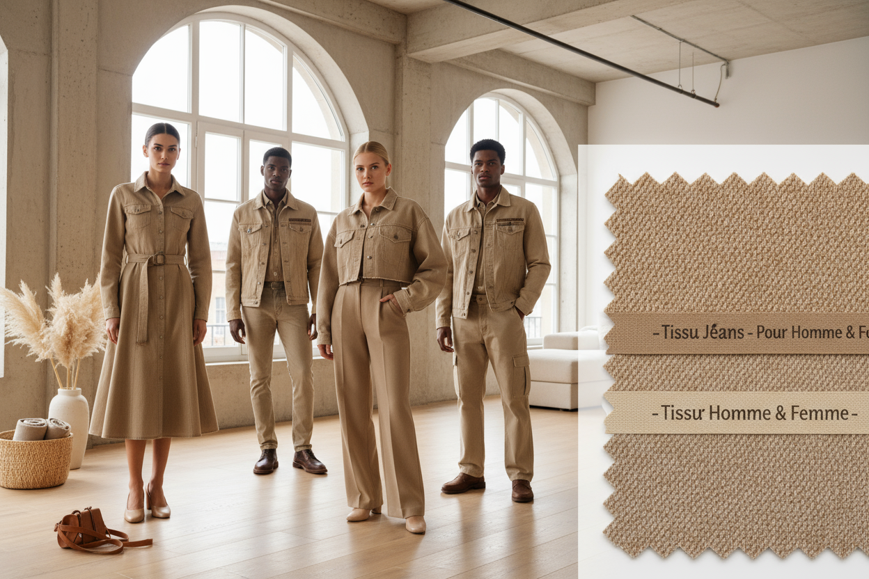 look moderne et tendance, avec notre jeans au mètre