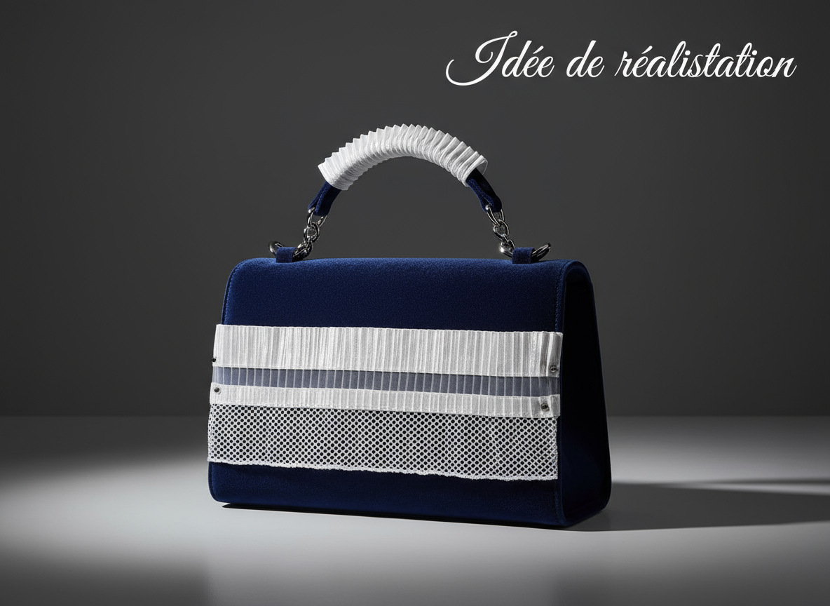 Ruban Plissé Satin Organza Filet 85mm - Stretch Élégant