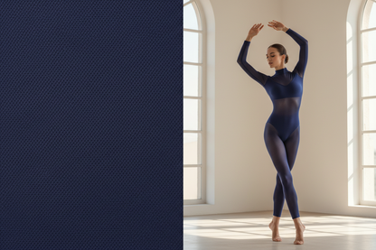 Tissu résille lycra bleu indigo extensible au mètre pour justaucorps et danse – Bh Tissus