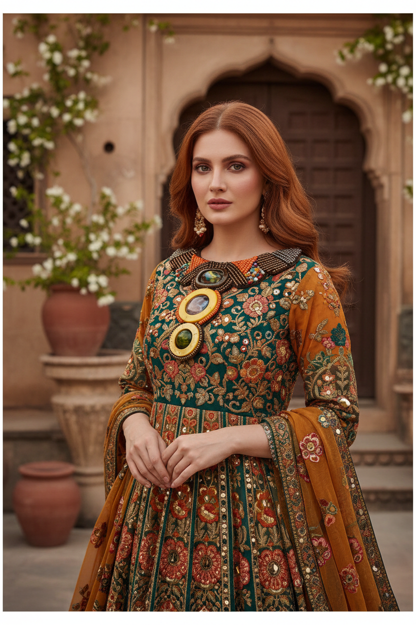 Patch perles en collier statement - style ethnique chic