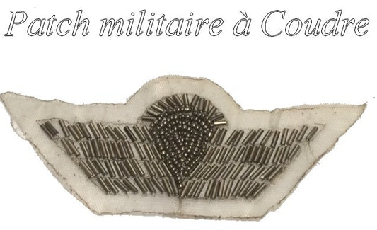 Badge, Military Emblem, Silver Sequin Applique, Sew-on
