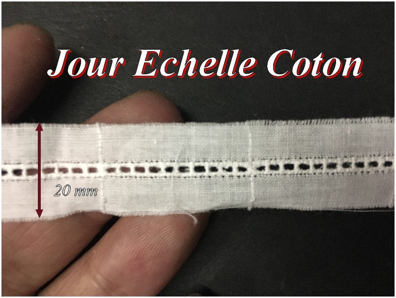 Day Scale In 15 mm White Cotton In English Embroidery, to sew