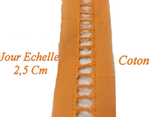 English Embroidery Ladder Day 2.5 cm Orange, to sew, for Creative Hobbies.