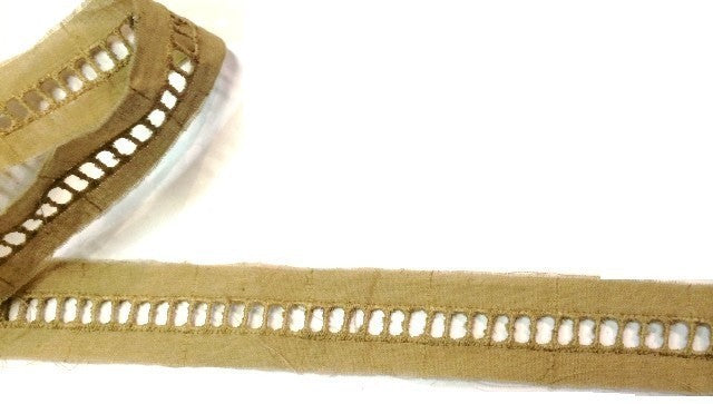 Broderie Anglaise Beige 2 cm - Jour Échelle à Coudre au Mètre