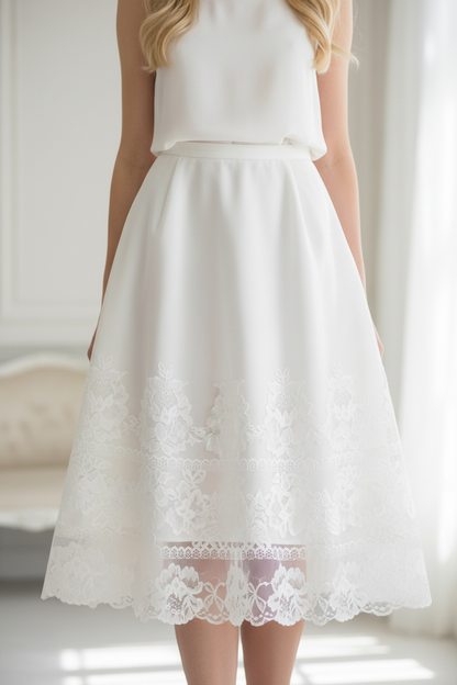 Dentelle Blanche 9cm sur Résille - Robe de Mariage et Cérémonie