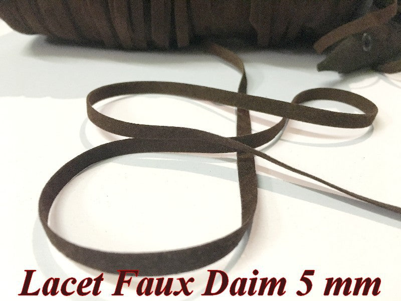 5mm Suede Lace Tie Brown-chocolate - Sewing for Crafts and Decorations.