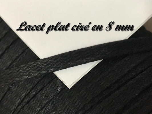 Black Flat Waxed Cotton Lace by the Meter for Crafts