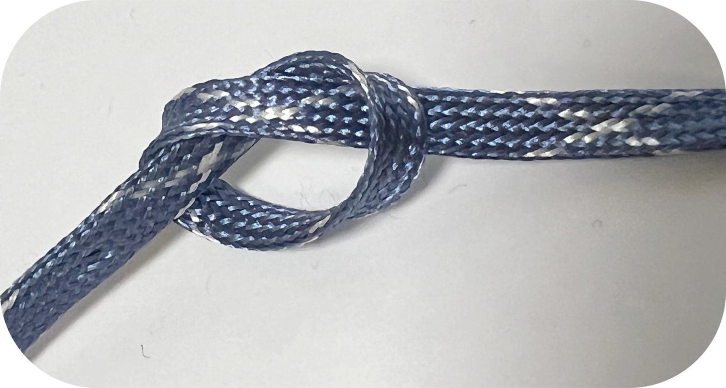 Indigo Blue Flat Braided Lace By The Meter Sewing.