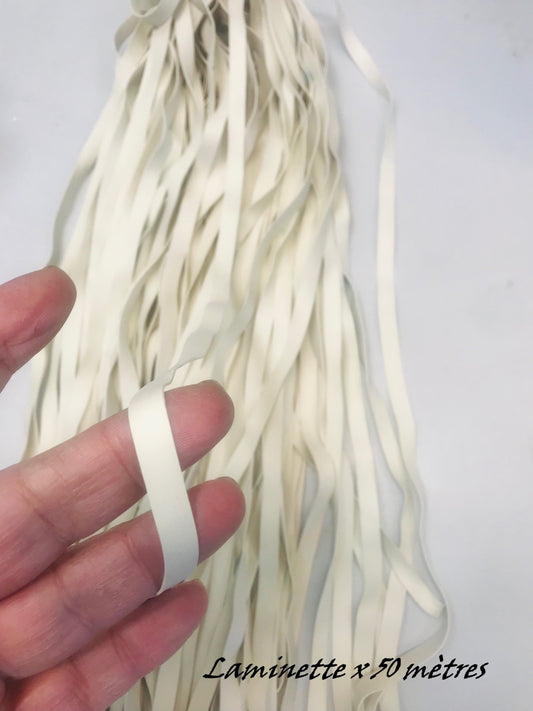 Laminette x 50 mètres Elastique Caoutchouc Lisse Au mètre  A Coudre, Ruban Lycra Blanc Pour Maillot De Bain
