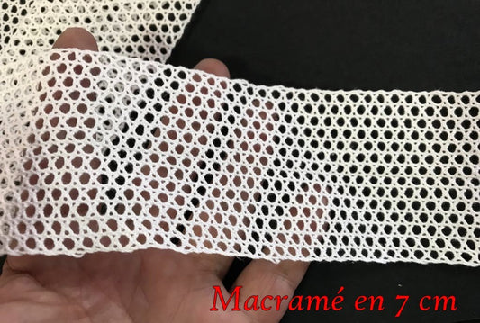 70 mm White Macrame: "7 cm White Macrame Net: Airy elegance for your Decorative Creations"