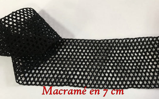 70 mm Black Macrame: "7 cm Black Macrame Net: Airy elegance for your Decorative Creations"