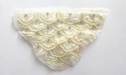 Motif écru strass et perles écru