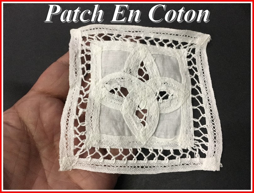 White Cotton Sew-on Patch Motif