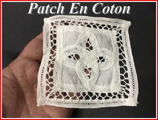 White Cotton Sew-on Patch Motif