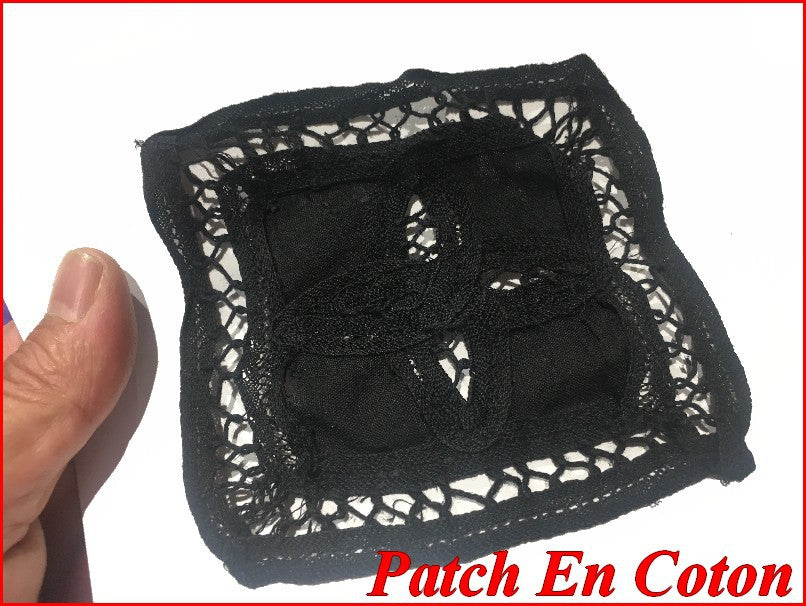 Black Cotton Sew-on Patch Motif for Customization