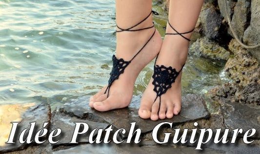 Black or White Embroidered Guipure Lace Patch Motif to Sew.