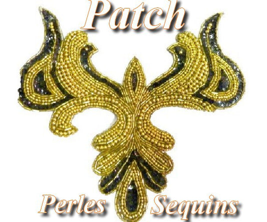 Gold and Black Beaded Eagle Patch Motif, Customizations.