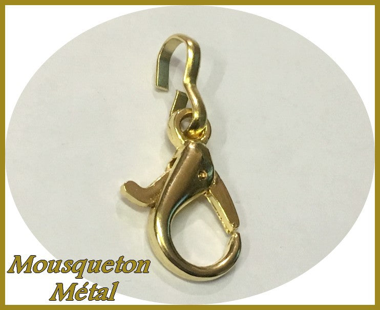 4cm Gold Metal Lobster Clasp with End Cap for Leather Goods and Clothing