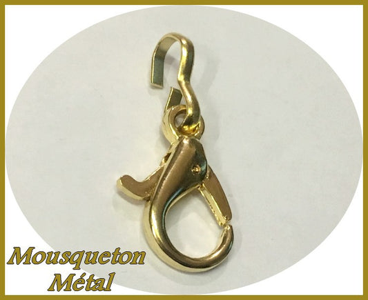 4cm Gold Metal Lobster Clasp with End Cap for Leather Goods and Clothing