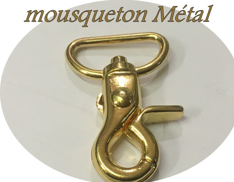 4.8cm Gold Metal Swivel Clasp Carabiner for Leather Goods and Clothing