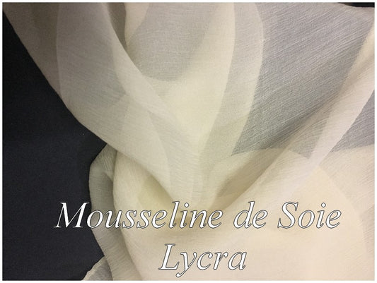 Mousseline De Soie Lycra Elasthanne Beige Couture Au Mètre.