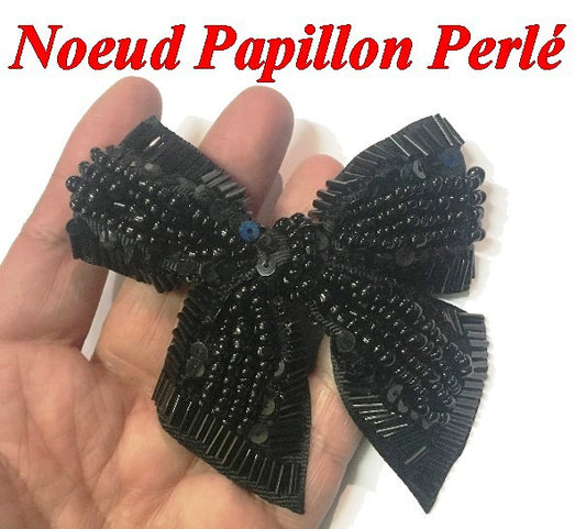 Black Pearl Bow Ties to Sew for Decorations and Customizations