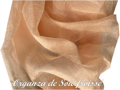 Organza de Soie Froissé Saumon pour des Créations Unique - Crinkled Silk Organza in Salmon for Unique Creations !