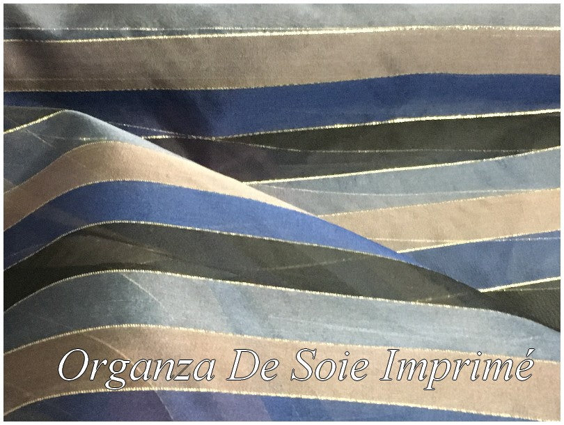 Organza De Soie Imprimé Multicolore Au Mètre Couture.