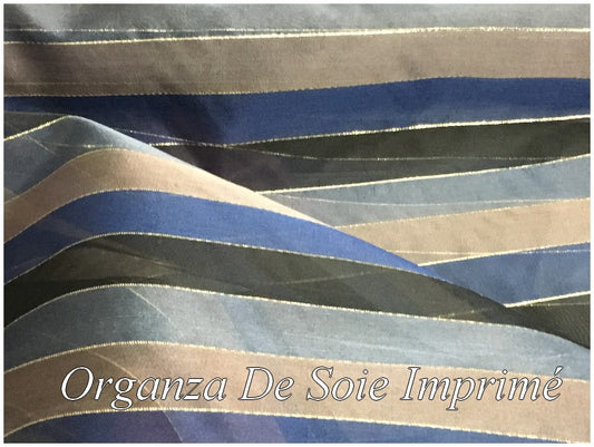 Organza De Soie Imprimé Multicolore Au Mètre Couture.