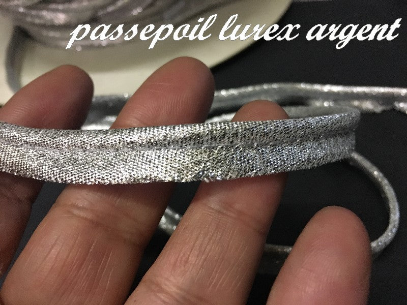 Silver Lurex Piping for Clothing Finishing and Edging