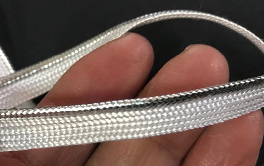 10mm White and Silver Piping with 2mm Beading: Guaranteed Elegance for Your Projects