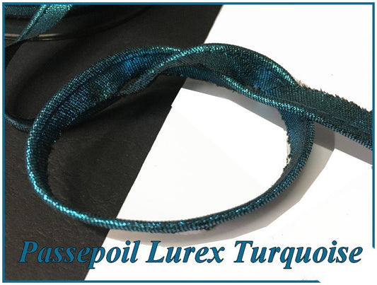 Turquoise Lurex Piping for Clothing Finishing and Edging