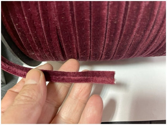 Passepoil Velours couleur Lie de vin Au Mètre A Coudre.