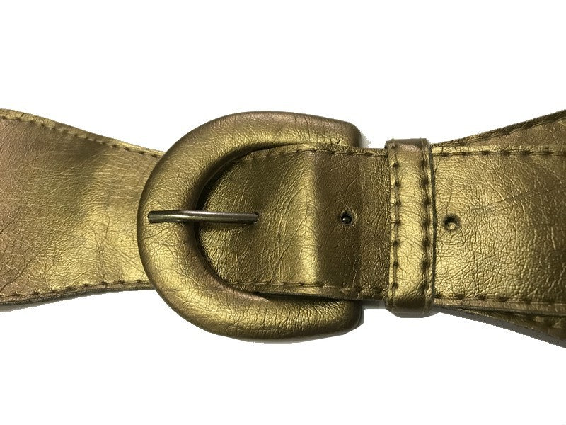 Sew-on Belt Clip in Faux Leather, Golden