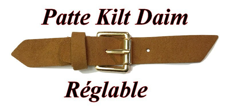 Kilt Tab Suede Fastener with Buckle Tobacco Brown Color to Sew for Decorations Dresses, Bags, Customizations.